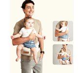 Taburete de cintura de bebé Abrazador frontal horizontal Asiento preescolar multifuncional Herramienta de abrazo de bebé Taburete único gris