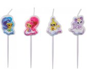 Shimmer And Shine Pick Candles (Pack of 4) One Size azul/color rosa