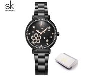 Relojes Shengke de cuarzo de lujo para mujer, relojes de pulsera de acero inoxidable de diseño Original para mujer, reloj de moda para niñas oro/rosa brillante