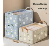 Yousheng Caja de almacenamiento de ropa Clasificación con asa Gran capacidad Plegable Stoarge Armario Cajón Organizador Pantalones Camisetas Calcetines Caja de almacenamiento azul
