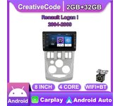 Android de 8 pulgadas para Renault Logan I 2004-2009 con botón perilla coche CarPlay Radio Video reproductor Multimedia GPS 2 + 32GB 1+32GB