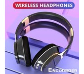 Auriculares plegables inalámbricos con Bluetooth auriculares estéreo 3D auriculares con reducción de ruido para juegos con micrófono blanco