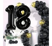 Globo de aluminio digital de 32 pulgadas con número de 18 años para decoración de fiesta de cumpleaños número 18 oro