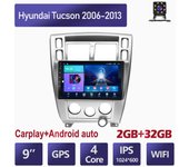 Radio de coche Android de 10 pulgadas Carplay para Hyundai Tucson 2006-2013 reproductor de vídeo Multimedia para coche navegación GPS WIFI 2 + 32GB 1+16GB
