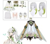 Nahida Cosplay Nahida Lesser Lord Kusanali Cosplay disfraz niña vestidos peluca traje ropa disfraces de fiesta de Halloween S