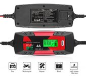 Cargador de batería KKmoonCar Cargador de batería y mantenedor 6 V/12 V 4 A Batería automática inteligente EU Plug