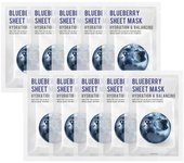 Unyul Purity Blueberry Sheet Mask Pack 22ml x 10 sheets x 10 Made in Korea Skin Care Pack Nutritional Active Effect Contains Natural Ingredients