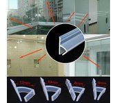 Tira de sellado de puerta de vidrio de 2m, tira de viento para puerta corredera, tira impermeable para baño 6mm