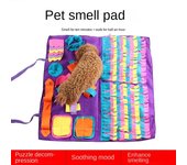 Almohadilla de olor a comida tibetana para mascotas de colores, almohadilla para aliviar el estrés para perros y gatos, almohadilla de comida lenta, almohadilla de entrenamiento con forma de rompecabezas para mascotas 90*90cm