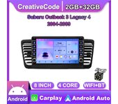 Android para Subaru Outback 3 Legacy 4 2004-2009 con botón perilla coche CarPlay Radio Video reproductor Multimedia GPS 2 + 32GB 2+32GB