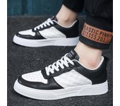 Zapatos de hombre Primavera y verano Transpirable Estudiante Pequeños Zapatos Blancos Tendencia Todos los Deportes Zapatos Casuales Zapatos de Tabla de Marca de Caña Baja para Hombre 39 negro