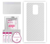 apgo Protective Skin Sticker for the back compatible with Xiaomi Redmi 10X Pro 5G, Wrap Film, Foil, Vinyl - Pattern Transparent Carbon