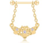 Piercing corporal de acero quirúrgico, anillo para pezón para mujeres y niñas