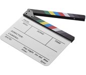 Director de acrílico de borrado en seco, tablilla de película, película, TV, corte, escena de acción, claqueta, pizarra multicolor stick