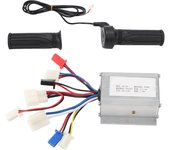 Controlador de bicicleta eléctrica con cepillo de 24 V y 250 W y juego de accesorios de empuñadura de acelerador de pulgar universal de línea larga