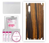 apgo Protective Skin Sticker for the back+sides compatible with Samsung Galaxy A50, Full Wrap Film, Foil, Vinyl - Pattern Tigerwood