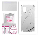 apgo Protective Skin Sticker for the back+sides compatible with Samsung Galaxy M31s, Full Wrap Film, Foil, Vinyl - Pattern White Marble