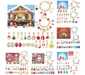 Regalos del calendario de adviento de Navidad 2023, kit de fabricación de pulseras DIY para niños y adultos, calendario de cuenta regresiva de Navidad de 24 días, regalos de joyería One Size