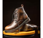 Botas de hombre, zapatos casuales de cuero, botas de invierno estilo punk para motocicleta, calzado de exterior para invierno, botas militares cálidas para la nieve, talla grande 38-47 38