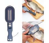 Cepillo de piel de pescado, raspador de escamas de pescado, herramienta cepilladora, escalador de pescado, cuchillo de pesca, Herramientas de limpieza, accesorios de cocina negro