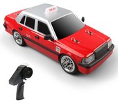 Coche de control remoto, coche de carreras de control remoto de 2,4 GHz con neumáticos de derrape, luces, 3 baterías, 2 Battery rojo