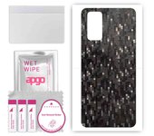 apgo Protective Skin Sticker for the back compatible with vivo iQOO 3 5G, Wrap Film, Foil, Vinyl - Pattern Carbon Black Pixel