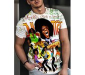Primavera Verano Tops Hombres Ropa de talla grande Camiseta con estampado 3D Camisetas Cuello redondo Manga corta Top Camisas transpirables para hombre XS