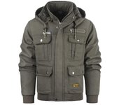 Chaqueta cortavientos de hombre con forro mullido, chaqueta de invierno, abrigos acolchados para exteriores, chaqueta bomber deportiva cálida, ropa técnica para hombre L verde del ejército