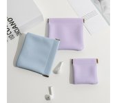 Mini bolso nuevo de piel sintética, monedero, porta pintalabios, moderno bolso de cosméticos de color liso S púrpura