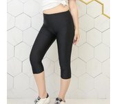 Pantalones Capri para mujer, pantalones lisos de verano para mujer, pantalones elásticos finos de talla grande, pantalones de Yoga para entrenamiento M negro