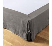 Cache-sommier  Gaïa  toutes dimensions  Gaze de Coton  - Gaïa Granit - 160 x 200 cm
