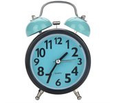 Reloj despertador mecánico ultra silencioso de doble campana con movimiento de cuarzo para escritorio, mesa y reloj de noche(azul) azul