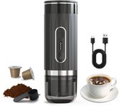 Cafetera espresso eléctrica portátil 3 en 1, 15-20 bares, preparación de café frío y caliente con un solo clic, mini cafetera 2000mAh negro
