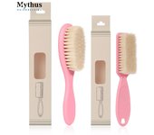 Mythus, 2 tamaños, mango de plástico rosa, lana, peluquero, cepillo para cortar cabello, pelo roto, peluquero, cepillo de corte de pelo descolorido para niños S color rosa
