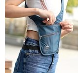 Riñonera deportiva antirrobo, impermeable, ligera, para correr, portátil, con correa ajustable, invisible, para viajes azul
