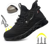 Zapatos de seguridad de moda para hombre, zapatos de trabajo con punta de acero antigolpes, zapatos indestructibles a prueba de pinchazos para mujer, zapatillas ligeras y transpirables 40
