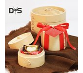Cesta de vapor hecha a mano natural del color primario del estilo chino respetuoso del medio ambiente del vapor de bambú