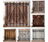 Puerta de Granero de madera rústica Vintage, cortina de ventana de granja para sala de estar, dormitorio, baño, puerta de cocina, decoración del hogar W65X60H(cm)X2Pcs&Hook
