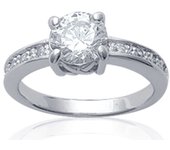 Bague Argent 'Angeline' Blanc argenté (rhodié) - 7 mm 50 blanco