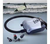 Bomba de aire eléctrica para SUP de 12 voltios, inflador y desinflador rápido con pantalla digital para tabla de surf de remo inflable gris