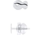 Pendientes - LÉA &; ARTHUR - Modelo POISSON - 375 Oro Blanco - Sistema de Cochecito SILICONOR - Niño