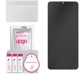 apgo Privacy Matte Hybrid protective glass compatible with LG W31, flexible nano glass, great replacement for tempered glass, scratch-resistant, full