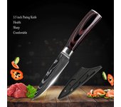 Cuchillo de cocina de imitación de acero inoxidable con diseño de Damasco, cuchillo de fruta de 3,5 pulgadas, cuchillos de cocina