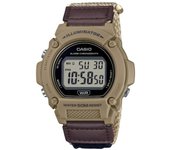 Casio Reloj para hombre con correa de tela digital marrón estándar de cuarzo W-219HB-5AV negro