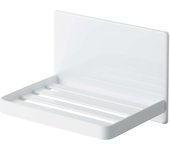 Yamazaki Jitsugyo 5556 Jabonera magnética para baño, color blanco, aprox.. Torre de 12 x 8,7 x 8 cm que protege el jabón del agua