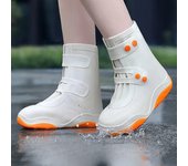 Fundas para zapatos de lluvia Impermeables y antideslizantes Calzado impermeable para hombres y mujeres Zapatos para agua de lluvia Fundas para botas de lluvia altas resistentes al desgaste engrosadas 34-36 gris