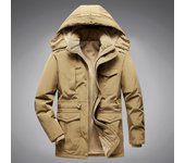 Chaqueta Acolchada con Forro Polar de Cordero y Mono Informal Grueso y Extra Polar de Invierno para Hombre L