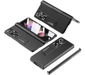 Funda protectora completa portátil antideslizante para Samsung Galaxy Z Fold 4 5g Fold3 Fold4 Fold 3 Zfold4 Cubierta de película de vidrio frontal for Samsung Z Fold 4 negro