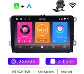 Reproductor multimedia para coche de 9 pulgadas con Android Carplay para VW/Volkswagen/Golf/Polo/Tiguan/Passat/B7/B6/Seat/Leon/Skoda/Octavia, radio con navegación GPS, 2 GB + 32 GB