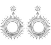 Les Trésors De Lily [R3610] - Boucles Argent 'Cléopatra' argenté (rhodié) - 25x17 mm (soleil) plata